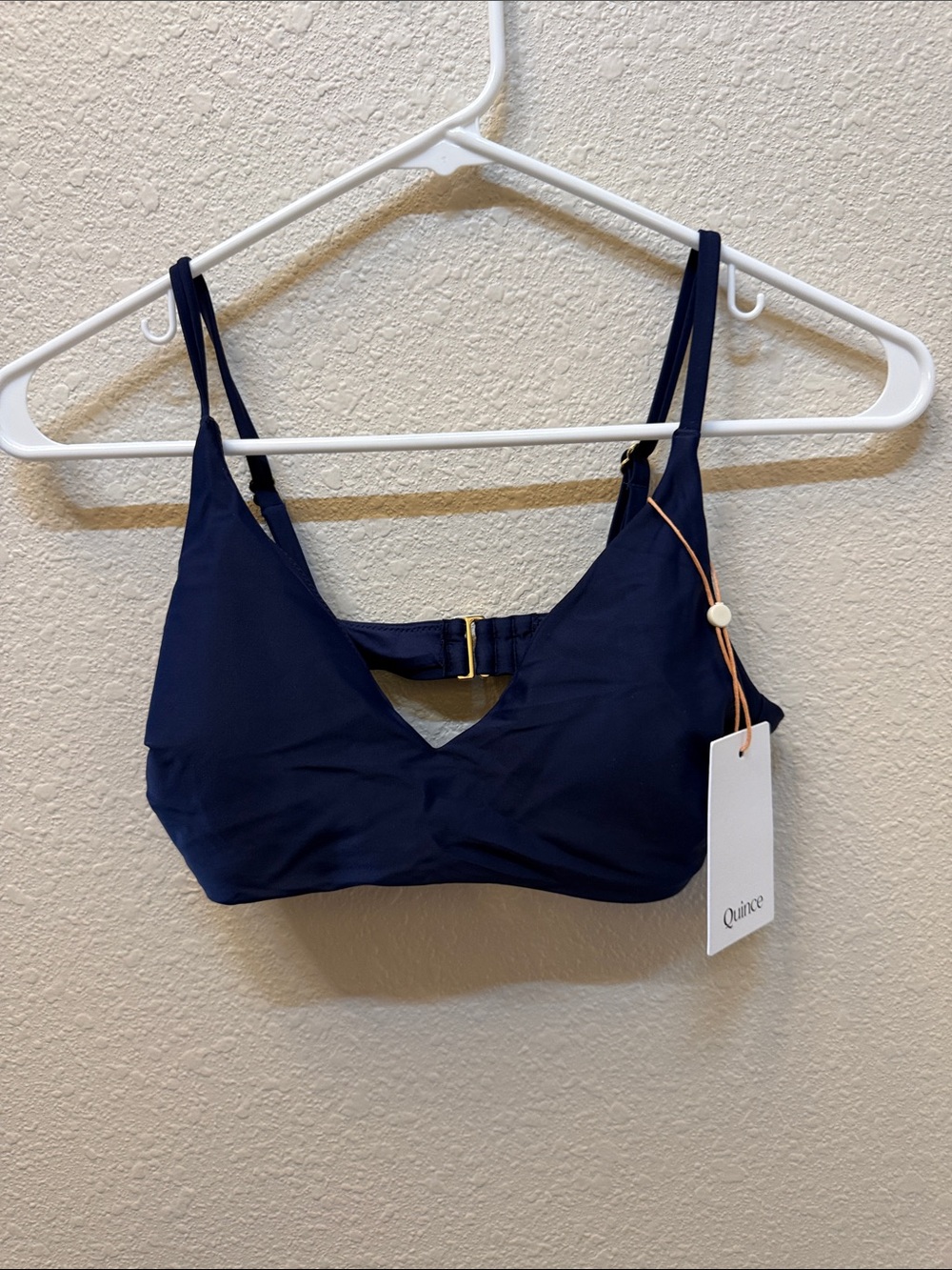 Quince Navy Bralette with Gold Accent